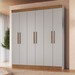 Guarda-Roupa Casal Sartori 6 Portas 2 Gavetas 100% Mdf Lunar/Nogueira - Pnr Móveis