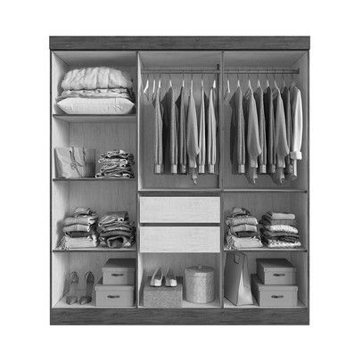 Guarda-Roupa Casal Sartori 6 Portas 2 Gavetas 100% Mdf Lunar/Nogueira - Pnr Móveis