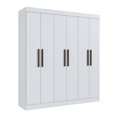 Guarda-Roupa Casal Sartori 6 Portas 2 Gavetas 100% Mdf Branco - Pnr Móveis