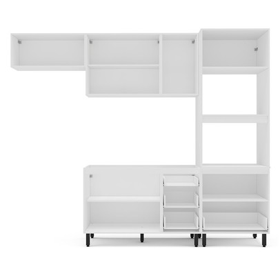 Cozinha Completa Meena 8 Portas 4 Gavetas 40250052 Branco/Azul - Politorno