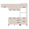 Cozinha Completa Meena 8 Portas 4 Gavetas 40250052 Branco/Creme - Politorno