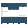 Cozinha Completa Meena 10 Portas 4 Gavetas 40250055 Branco/Azul - Politorno