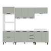 Cozinha Completa Meena 10 Portas 4 Gavetas 40250055 Branco/Verde Oliva - Politorno
