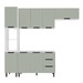 Cozinha Completa Meena 8 Portas 3 Gavetas 40250054 Branco/Verde Oliva - Politorno
