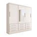 Guarda-Roupa Casal Max 3 Portas 9 Gavetas com Espelho Branco - Panorama Móveis