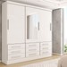 Guarda-Roupa Casal Max 3 Portas 9 Gavetas com Espelho Branco - Panorama Móveis