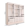 Guarda-Roupa Casal Max 3 Portas 9 Gavetas com Espelho Branco - Panorama Móveis