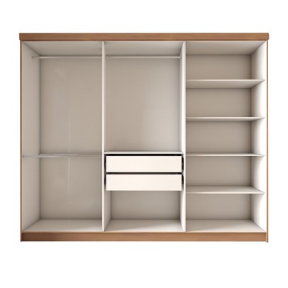 Guarda-Roupa Casal Odisseia 6 Portas 2 Gavetas Cinamomo/Off White - Panorama Móveis