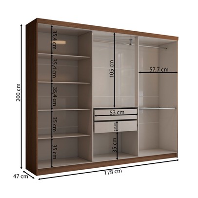 Guarda-Roupa Casal Odisseia 6 Portas 2 Gavetas Cinamomo/Off White - Panorama Móveis