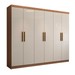 Guarda-Roupa Casal Odisseia 6 Portas 2 Gavetas Cinamomo/Off White - Panorama Móveis
