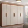Guarda-Roupa Casal Odisseia 6 Portas 2 Gavetas Cinamomo/Off White - Panorama Móveis