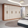 Guarda-Roupa Casal Odisseia 8 Portas 4 Gavetas Cinamomo/Off White - Panorama Móveis