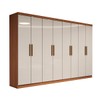 Guarda-Roupa Casal Odisseia 8 Portas 4 Gavetas Cinamomo/Off White - Panorama Móveis