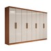 Guarda-Roupa Casal Odisseia 8 Portas 4 Gavetas Cinamomo/Off White - Panorama Móveis