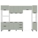 Cozinha Completa Meena 10 Portas 4 Gavetas 40250056 Branco/Verde Oliva - Politorno