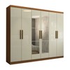 Guarda-Roupa Casal Odisseia 6 Portas 2 Gavetas com Espelho Cinamomo/Off White - Panorama Móveis