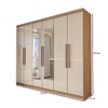 Guarda-Roupa Casal Odisseia 6 Portas 2 Gavetas com Espelho Cinamomo/Off White - Panorama Móveis