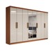 Guarda-Roupa Casal Odisseia 8 Portas 4 Gavetas com Espelho Cinamomo/Off White - Panorama Móveis