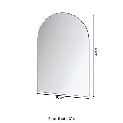 Espelho Decorativo Orgânico 90 Cm Es24 Preto Fosco - Dalla Costa