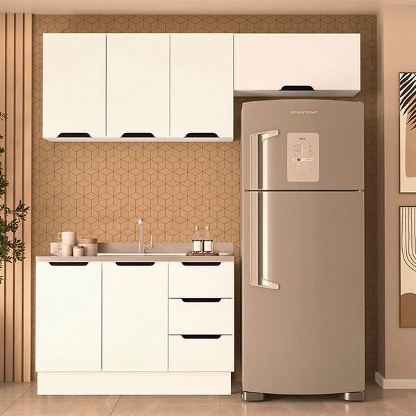 Cozinha Completa Meena 6 Portas 3 Gavetas 40250057 Branco - Politorno