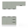 Cozinha Completa Meena 6 Portas 3 Gavetas 40250057 Branco/Verde Oliva - Politorno
