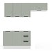 Cozinha Completa Meena 6 Portas 3 Gavetas 40250057 Branco/Verde Oliva - Politorno