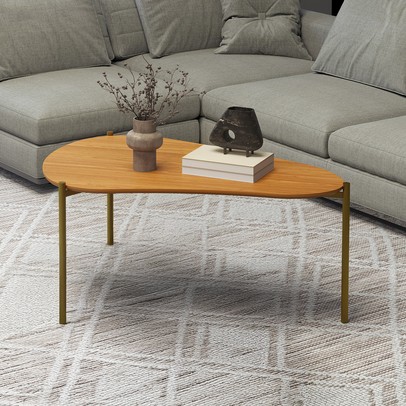 Mesa de Centro Orgânica 100% Mdf Tb627 Freijó - Dalla Costa