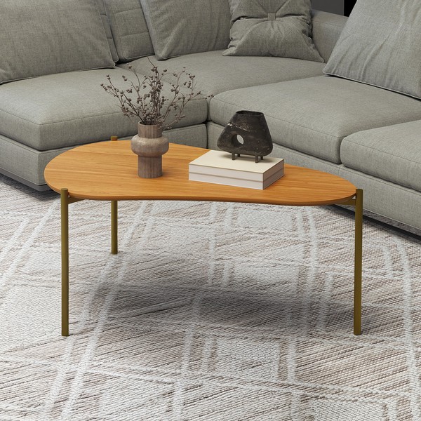 Mesa de Centro Orgânica 100% Mdf Tb627 Freijó - Dalla Costa