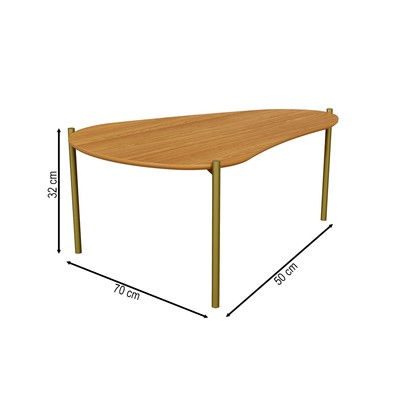 Mesa de Centro Orgânica 100% Mdf Tb628 Freijó - Dalla Costa