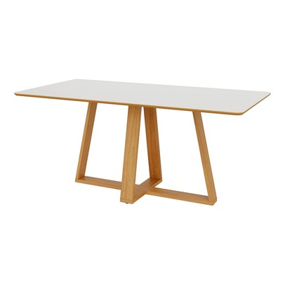 Mesa de Madeira 180 Cm 100% Mdf Tm87 Off White/Freijó - Dalla Costa