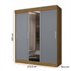 Guarda-Roupa Casal Otawa 3 Portas 2 Gavetas com Espelho Flex Nature/Cinza - Pnr Móveis
