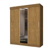 Guarda-Roupa Casal Otawa 3 Portas 2 Gavetas com Espelho Flex Nature/Cinza - Pnr Móveis