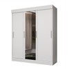 Guarda-Roupa Casal Otawa 3 Portas 2 Gavetas com Espelho Branco - Pnr Móveis