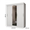 Guarda-Roupa Casal Otawa 3 Portas 2 Gavetas com Espelho Branco - Pnr Móveis