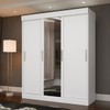 Guarda-Roupa Casal Otawa 3 Portas 2 Gavetas com Espelho Branco - Pnr Móveis