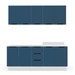 Cozinha Completa Meena 9 Portas 3 Gavetas 40250059 Branco/Azul - Politorno