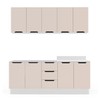 Cozinha Completa Meena 9 Portas 3 Gavetas 40250059 Branco/Creme - Politorno