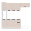 Cozinha Completa Meena 8 Portas 3 Gavetas 40250060 Branco/Creme - Politorno