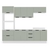 Cozinha Completa Meena 10 Portas 4 Gavetas 40250061 Branco/Verde Oliva - Politorno