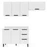 Cozinha Completa Meena 6 Portas 3 Gavetas 40250063 Branco - Politorno