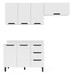Cozinha Completa Meena 6 Portas 3 Gavetas 40250063 Branco - Politorno