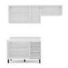 Cozinha Completa Meena 6 Portas 3 Gavetas 40250063 Branco/Verde Oliva - Politorno