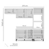 Cozinha Completa Meena 8 Portas 4 Gavetas 40250064 Branco/Azul - Politorno