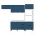 Cozinha Completa Meena 8 Portas 4 Gavetas 40250064 Branco/Azul - Politorno