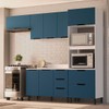 Cozinha Completa Meena 8 Portas 4 Gavetas 40250064 Branco/Azul - Politorno