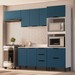 Cozinha Completa Meena 8 Portas 4 Gavetas 40250064 Branco/Azul - Politorno