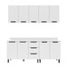 Cozinha Completa Meena 9 Portas 3 Gavetas 40250065 Branco - Politorno