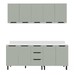 Cozinha Completa Meena 9 Portas 3 Gavetas 40250065 Branco/Verde Oliva - Politorno