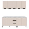 Cozinha Completa Meena 9 Portas 3 Gavetas 40250065 Branco/Creme - Politorno
