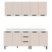 Cozinha Completa Meena 9 Portas 3 Gavetas 40250065 Branco/Creme - Politorno